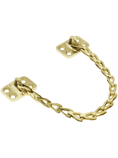 Solid Brass 10 inch Transom Window Chain in Un-Lacquered Brass.